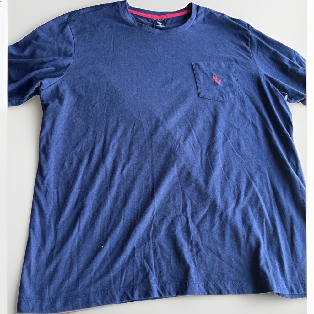U.S. Polo Assn. Men’s XL Blue Solid Crew Neck Short Sleeve Pocket T-Shirt